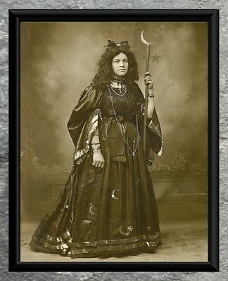 #ad Vintage Photo... Mystic Wiccan Witch ... Antique Photo Print 5x7