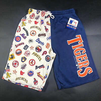 #ad NEW Vintage Detroit Tigers Shorts Boys Childs M 5 6 All Over Print AOP MLB Teams