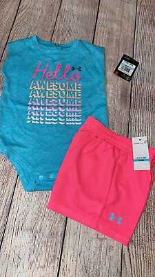#ad Under Armour 6 9 Or 9 12 Months Hello Awesome Outfit Set NEW
