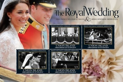 Union Island 2011 Royal Wedding of William and Kate Stamp Souvenir sheet MNH