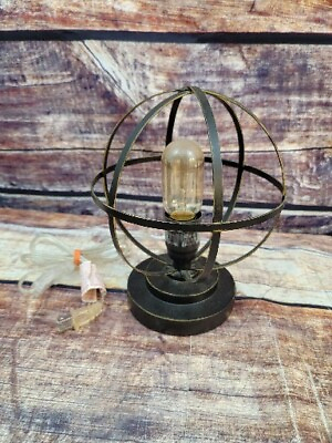 #ad Armillary Globe Portable Luminaire Metal Industrial Edison Light Bulb Table Lamp