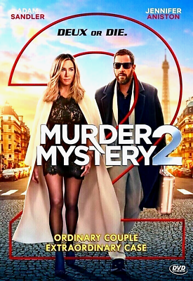 #ad MURDER MYSTERY 2 Movie DVD 2023 Adam Sandler Jenifer Aniston Without Case