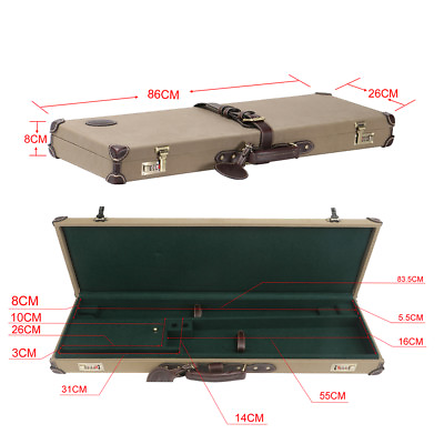 #ad Tourbon Vintage Shotgun Hard Case Canvas Gun Safety Cabinet Storage Box Hunting