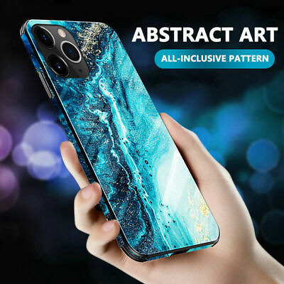 For iPhone 13 Pro Max 13 Pro Marble Tempered Glass Shockproof Phone Case Cover