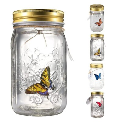 1PC LED Animated Butterfly In A Jar Fluttering Amazing Collection Battery Operat