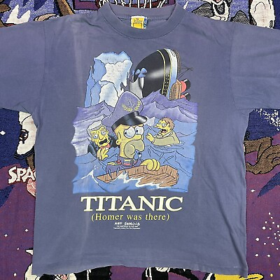 #ad 1998 The Simpsons Titanic Parody Shirt Size M