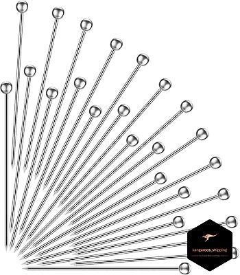 60 Pieces Stainless Steel Cocktail Picks Metal Martini Picks 4.3 inch