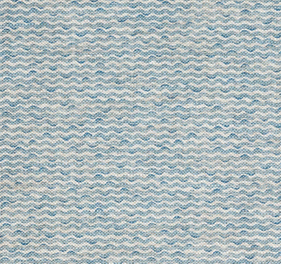 #ad Fermoie Ripple Wave Pattern Linen Print Fabric Popple Light Blue 2.6 yd POPP 015