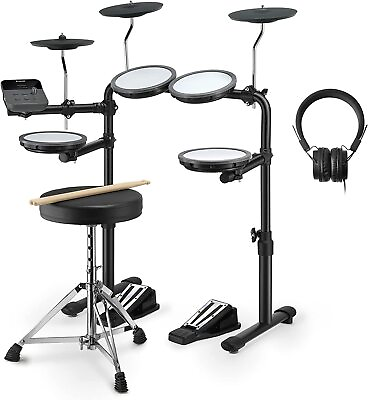 #ad 🥁 Donner DED 70 Electronic Drum Set Quiet Mesh Pads Electric Drum With Stool