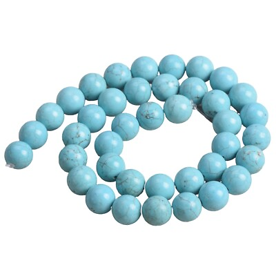 #ad 1 Strand 40cm 15inch Natural Stone Artificial Turquoise 4 6 8 10 12mm Beads