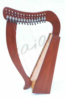 #ad 15 Strings Lever Harp Rosewood Brown Polish With Free Soft Bag Tuner amp; Strings