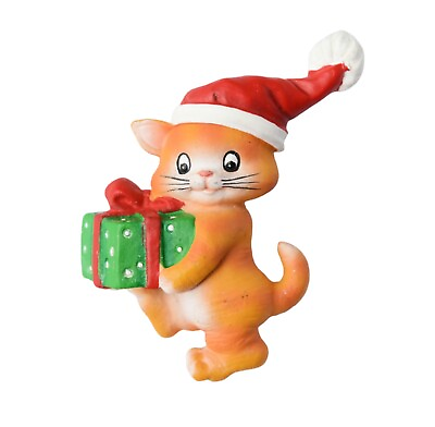 #ad Christmas Brooch Pin Orange Cat Kitten Gift Holiday Jewelry