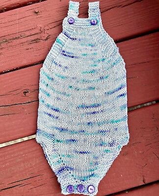 #ad Hand Knit Baby Jumper Gray Blue and Purple