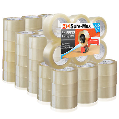 72 Rolls Carton Sealing Clear Packing Tape Box Shipping 1.8 mil 2quot; x 110 Yards