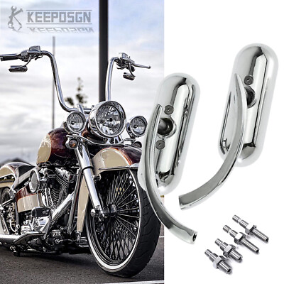 #ad Retro Motorcycle Chrome Mirrors For Harley Softail Deluxe Street Glide Road King