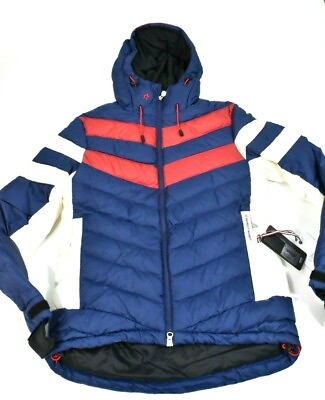 #ad Perfect Moment Mens Down Jacket New S Blue Red Ski 700 Down Puffer $650