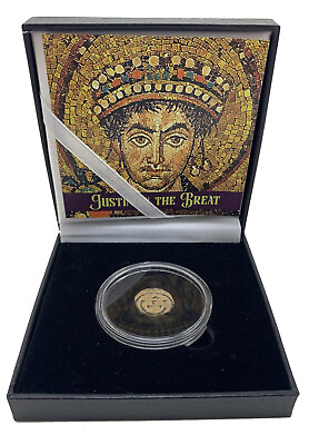 #ad Justinian the Great Ancient Roman Bronze Coin COA amp; History amp; Capsule amp; Blackbox