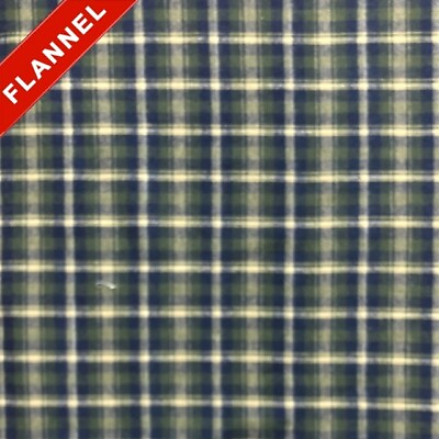 #ad Tan amp; Green Plaid Cotton Flannel Fabric 60quot; Wide Sold by the Yard and Bolt