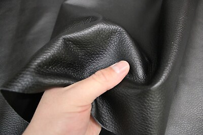 BLACK COWHIDE LEATHER Soft Grain Leather for Upholstery Leatherworks