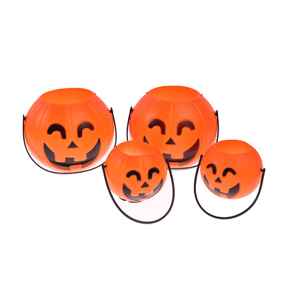 5x Halloween Pumpkin Bucket Plastic For Kids Halloween Pty FT WD