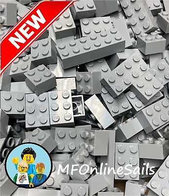 #ad **NEW** 50 Light Bluish Gray Genuine LEGO Bricks 2x2 2x3 2x4 2x6 Random Bulk Lot