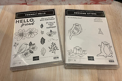 #ad Stampin’ Up Host Exclusive Lot “FRIENDLY HELLO” amp; “AWESOME OTTERS” Stamp Sets