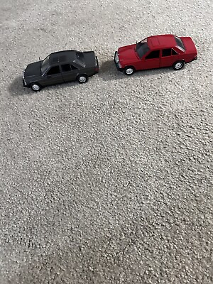 Two Vintage LGB Mercedes 190 E Cars By Itself From LGB Flat Car Train Set. ExCon