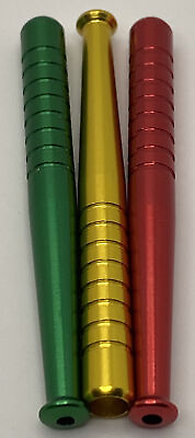 LOT OF 3 SOLID ANODIZED ALUMINUM ONE HITTER PIPE DUGOUT BAT 3 INCH SALE PRICED