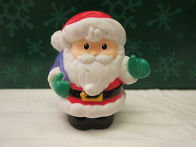 #ad Fisher Price Little People Christmas Santa Claus purple bag train twas night Toy