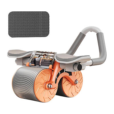 #ad Ab Roller Wheel Core Strength Training Gym Automatic Spring Back Elbow Support