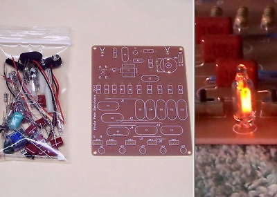 = DELUXE PC BOARD = GOOFY LIGHT school science fair unbuilt neon flasher DIY kit