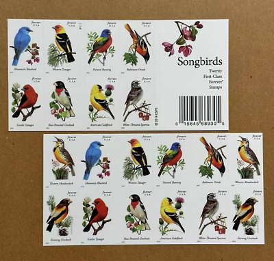 #ad Booklet of 20 Colorful Songbirds Stamp 1 Sheet Postage Stamps Invitations Stamps