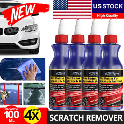 #ad 4PACK Auto Car Scratch Remover Kit for Deep Scratches Paint Restorer Repair Wax