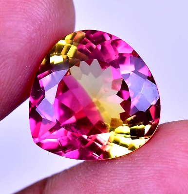 #ad Natural Pitambari Sapphire 17.20 Ct Pink Yellow Pear Certified RARE Gemstone