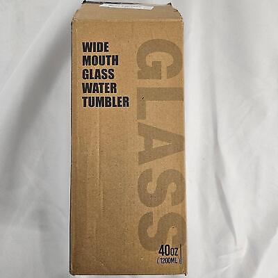 #ad Wide Mouth Glass Water Tumbler 40oz Olive