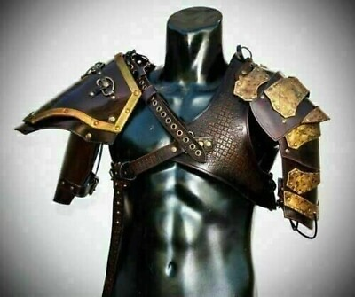 Medieval viking or barbarian Leather Pauldrons Leather Shoulder Armor best For