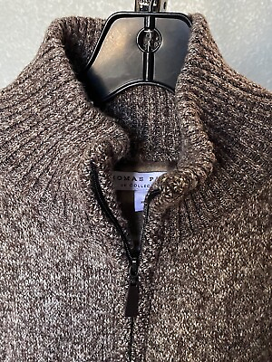 Thomas Payne Fleece UK Lined Zippered Knit Mock SWEATER XL Extra Large