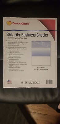 #ad 25 Blank Check Stock Paper Check on Top Blue