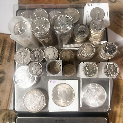 #ad U.S. Silver Scale Mixed Lot Vintage U.S. Silver Coins