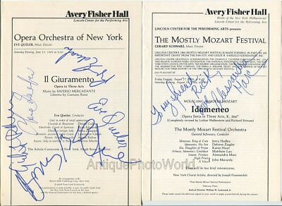 Opera singers A. Marc Eve Queler A. Baltsa M. Zampierre 2 vintage signed pages