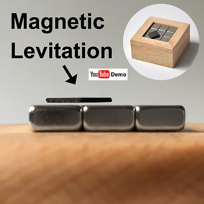 Pyrolytic Graphite Magnetic Levitation WoodBox SET Diamagnetic Science Desktoy