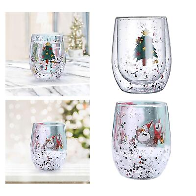 #ad Cute Christmas Tree Mug 300ml Glassware Tumblers for Christmas Elements Milk