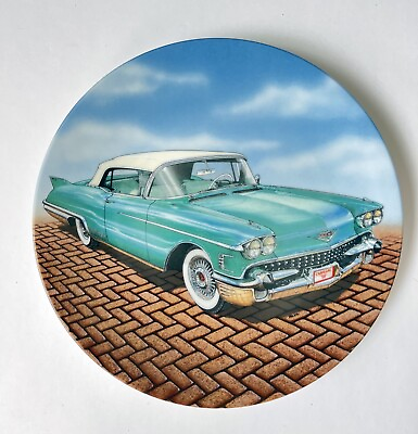 #ad Collectors Plate 58 Cadillac Biarritz by Philip Palma Milestone Car Society 1989
