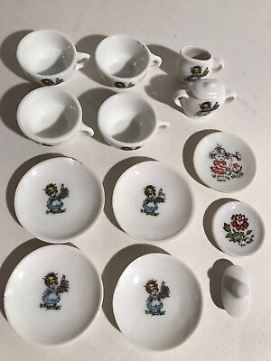 #ad Vintage Japan Childs Toy Tea Set Dishes 14 pcs Ceramic Children