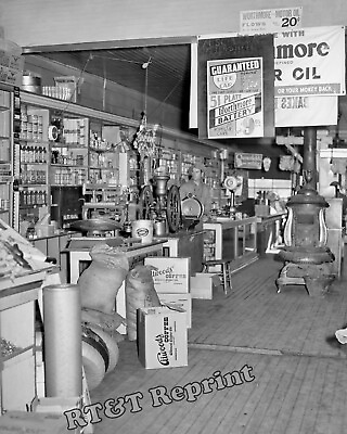 #ad Photograph Lamoille Iowa General Hardware Store Year 1939 8x10