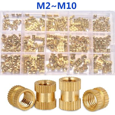 #ad Metal Copper Insert Nuts Thread Brass Injection Female Embedment Assortment Kit
