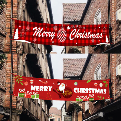 9FT Large Merry Christmas Banner Sign Santa Xmas Outdoor Indoor Decoration Home