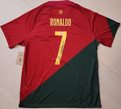22 23 Cristiano Ronaldo Portugal Signed Nike World Cup Jersey Beckett Witnessed