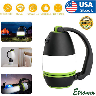 Portable Camping Lantern USB Rechargeable Camping Tent Light Lamp Flashlight LED