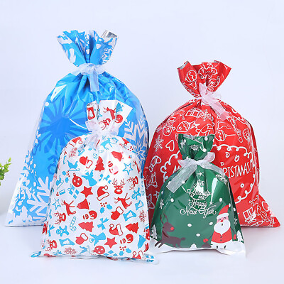 Large Drawstring Christmas Gift Bag Party Candy Bags Cookie Gifts Wrapping Pouch
